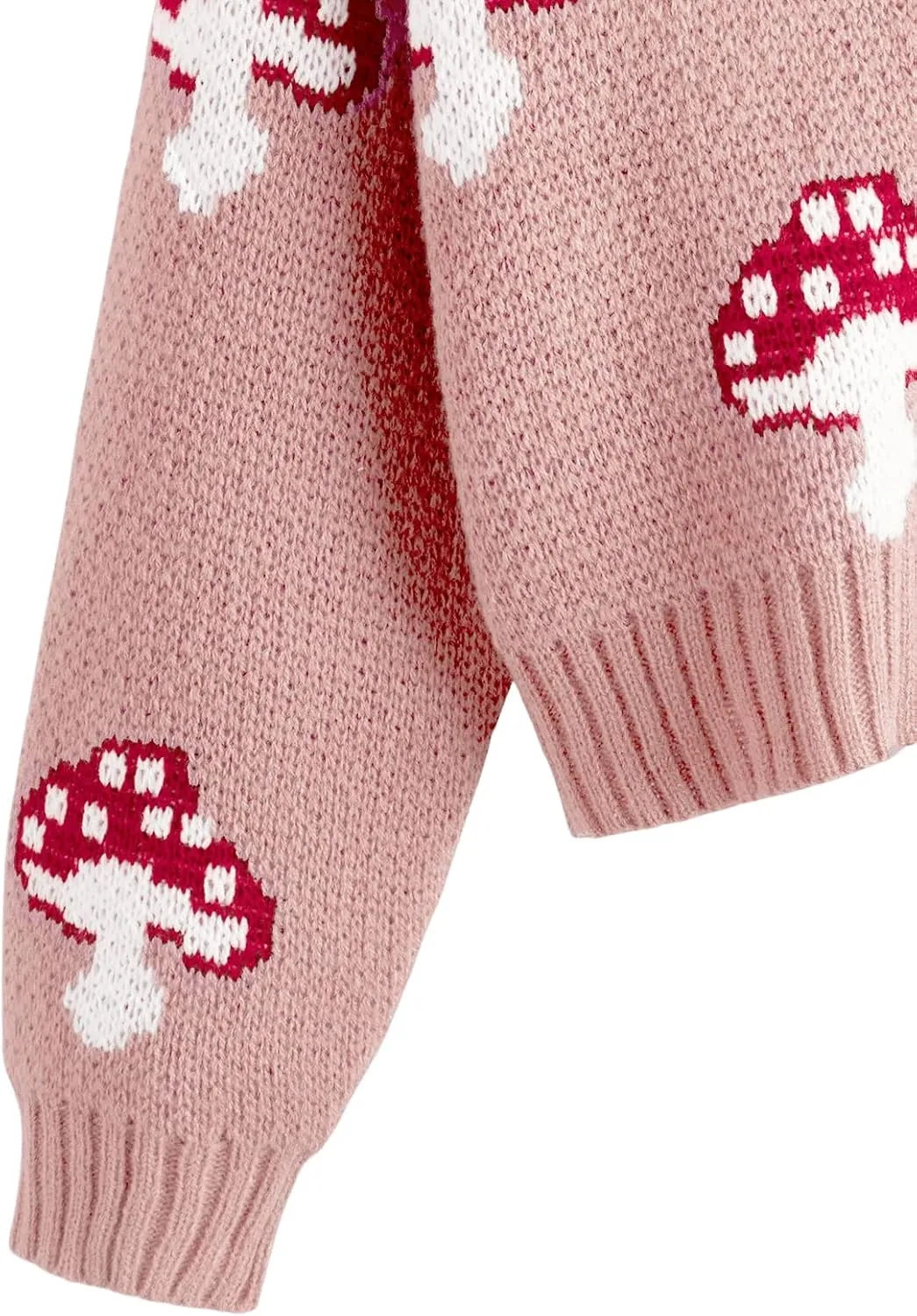 SweatyRocks Girl's Cute Graphic Print V Neck Sweater Button Down Knitted Cardigan Top