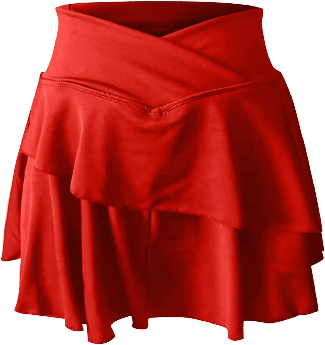 Tennis Skirt Pleated Skorts for Woman Double Ruffle Golf Skirts with Pockets Tummy Control Athletic Skorts for Woman