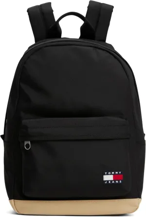 Tommy Jeans Men's Essential Daily Backpack with Laptop Sleeve, Black, One Size