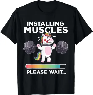 Unicorn Workout Gym Fitness Weightlifting T-Shirt