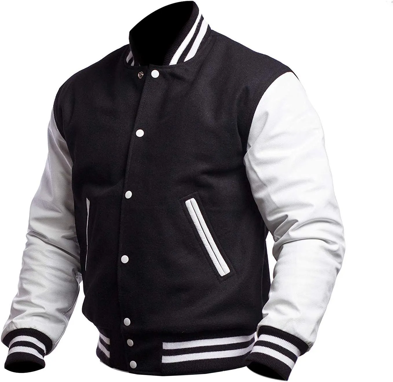 Unisex Women/Mens Varsity Letterman Jacket | College Baseball High School Bomber Wool   Faux Leather Jacket