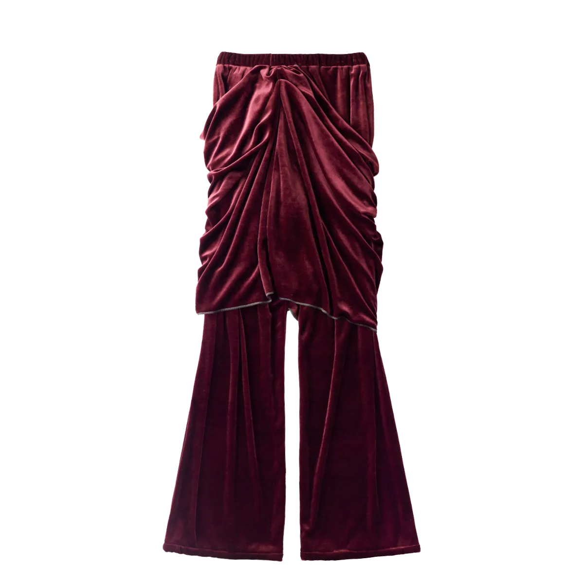 Velor drape skirt pants