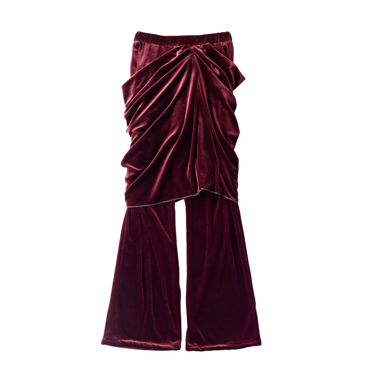 Velor drape skirt pants