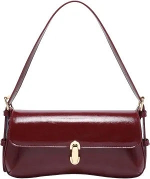 Verdusa Women's Buckle Underarm Shoulder Bags Vintage Top Handle PU Leather Clutch Purses