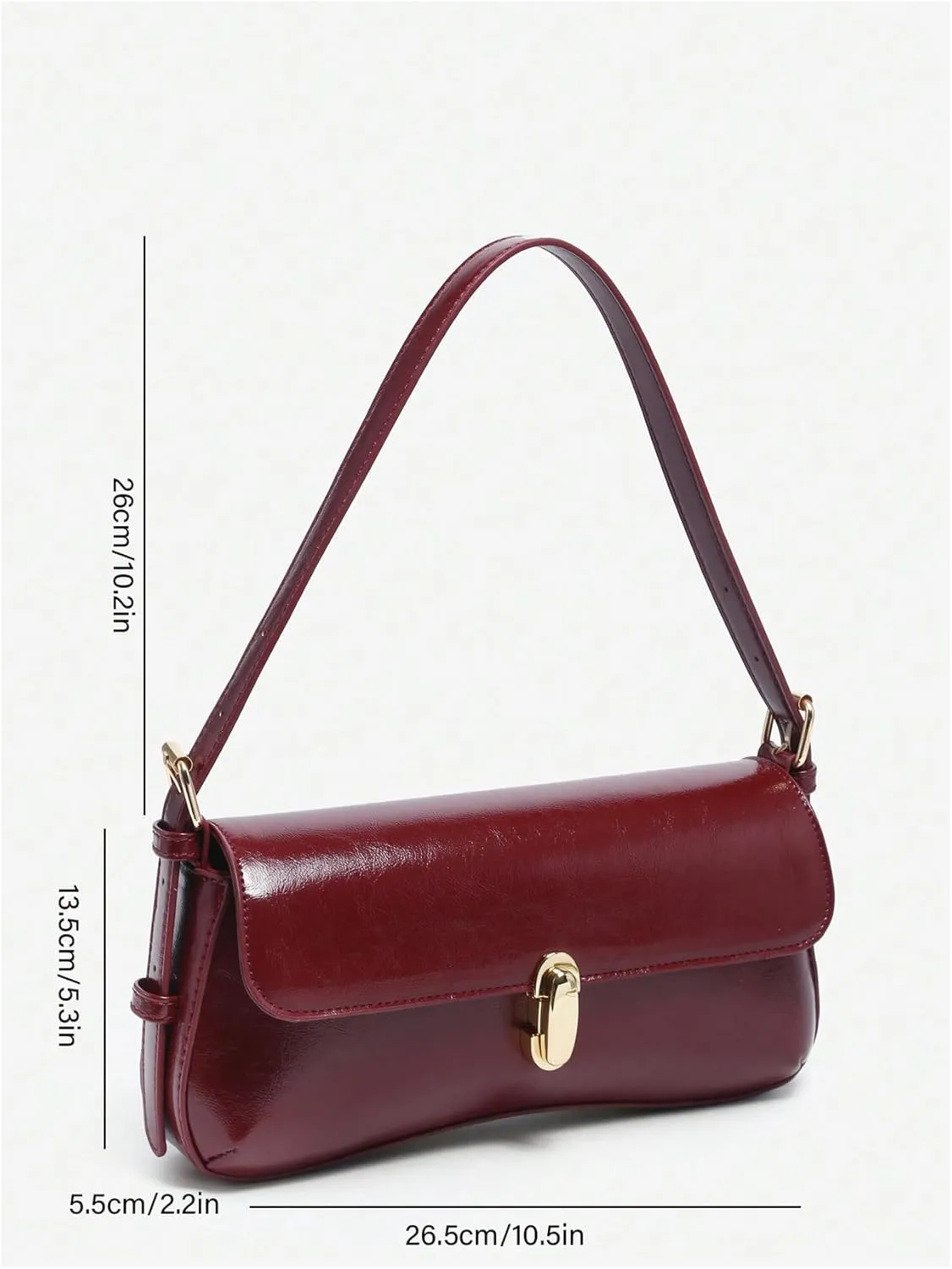 Verdusa Women's Buckle Underarm Shoulder Bags Vintage Top Handle PU Leather Clutch Purses