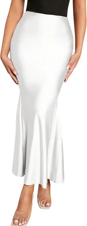 Verdusa Women's High Waist Ruffled Fishtail Bodycon Maxi Long Skirt