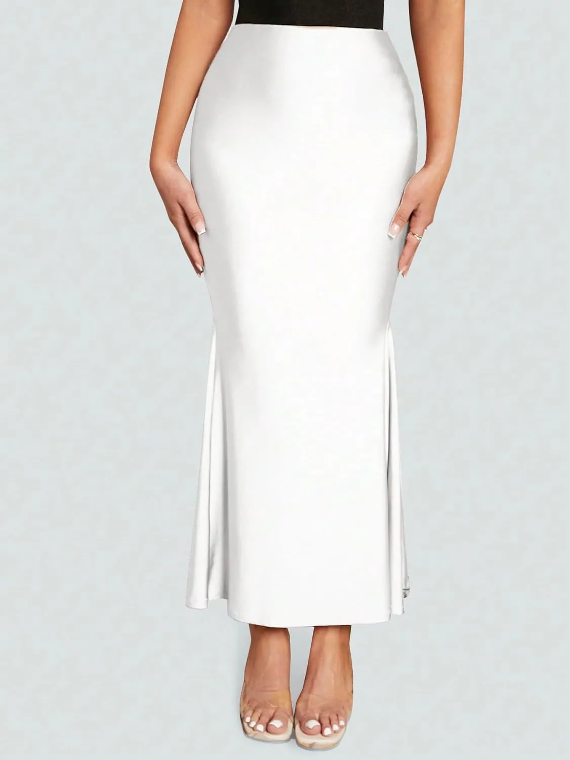 Verdusa Women's High Waist Ruffled Fishtail Bodycon Maxi Long Skirt