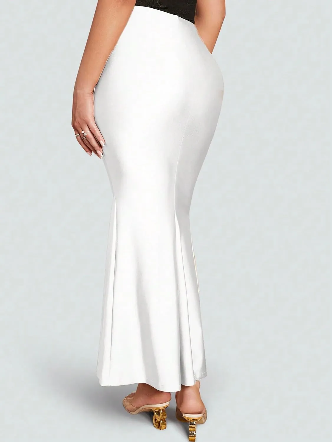 Verdusa Women's High Waist Ruffled Fishtail Bodycon Maxi Long Skirt