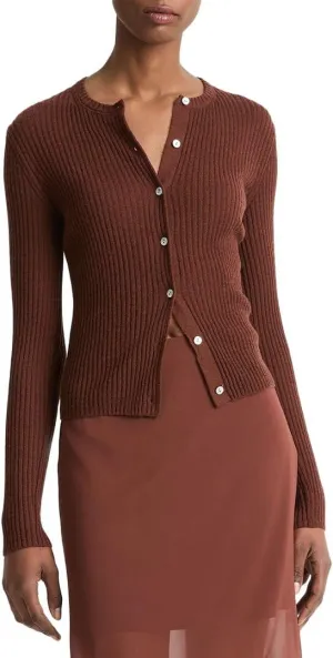 Vince Ribbed Cashmere & Silk-Blend Cardigan
