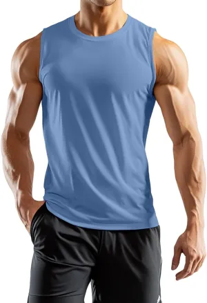 Weighted Vest Men 2025 Workout Tank Tops Quick Dry Sleeveless Muscle Tee Shirts for Athletic Gym Running Swim Beach Training