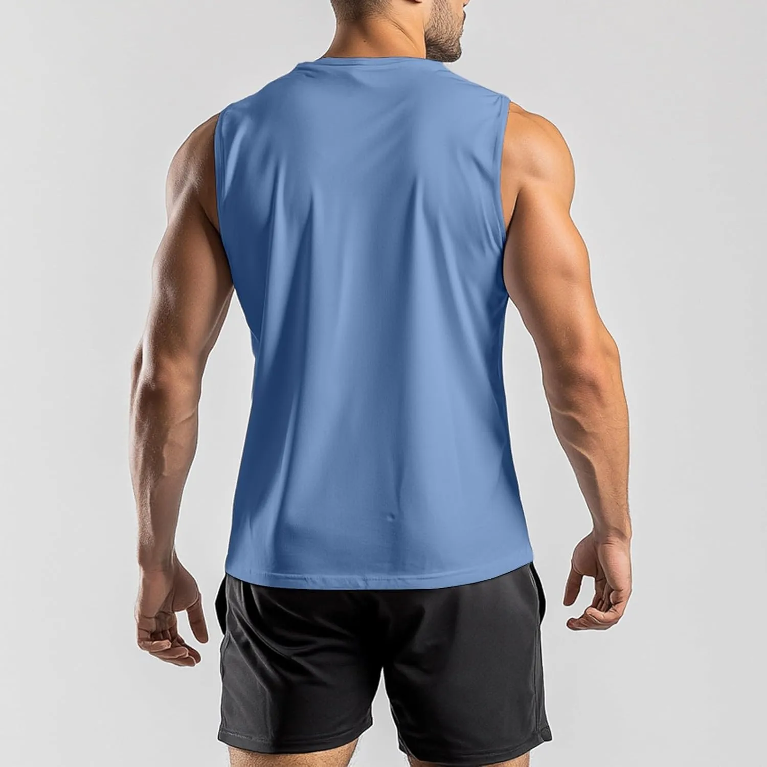 Weighted Vest Men 2025 Workout Tank Tops Quick Dry Sleeveless Muscle Tee Shirts for Athletic Gym Running Swim Beach Training