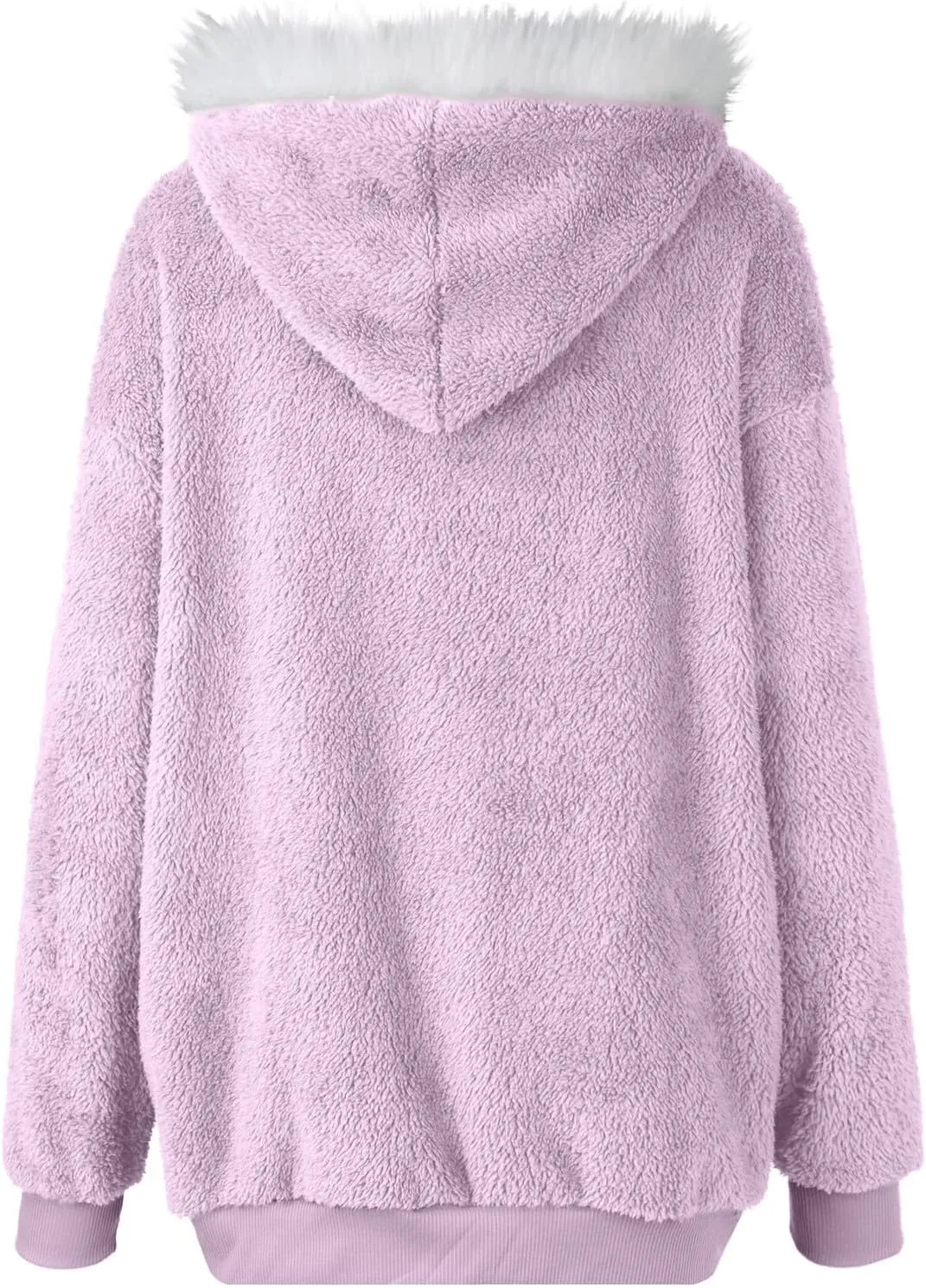 Winter Coats for Women Fuzzy Fleece Jacket Zipper Hooded Color Block Patchwork Cardigan Sherpa Outerwear with Pocket