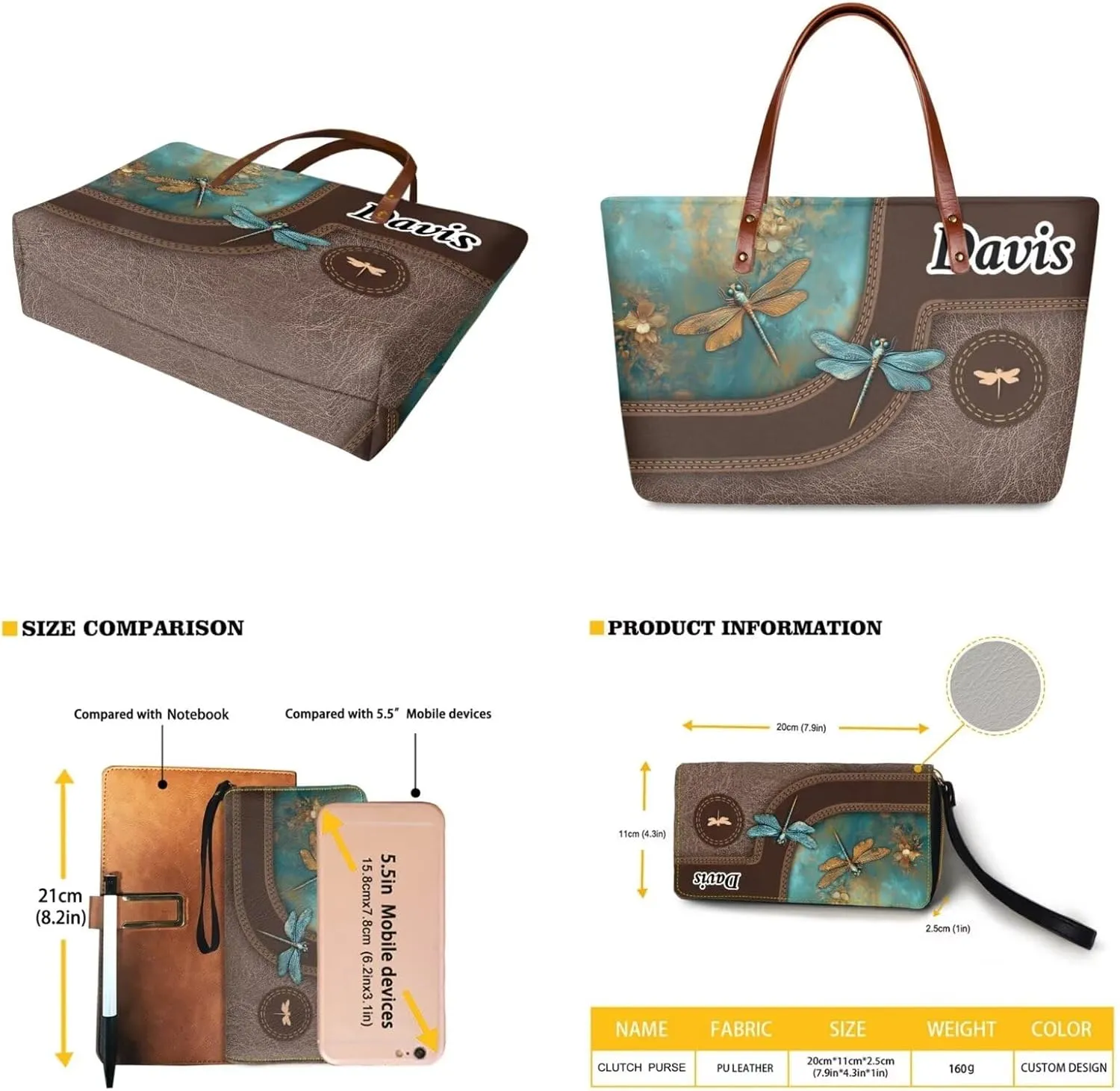 Women Handbags Wallet Tote Bag Shoulder Bag Top Handle Satchel Purse Set 2pcs