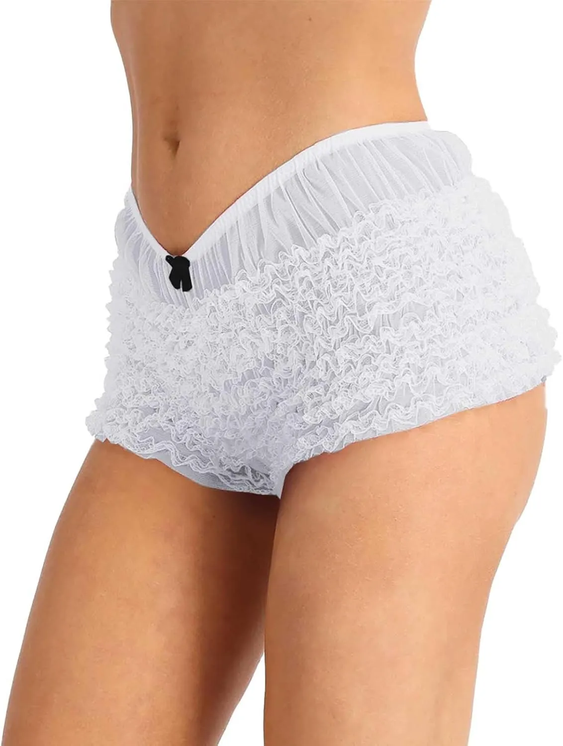 Women Lace Y2K Mini Skirts Ruffled Hem Layered Skirts Low Rise Mini Skirt Sheer Floral Lace Tiered Short Skirt