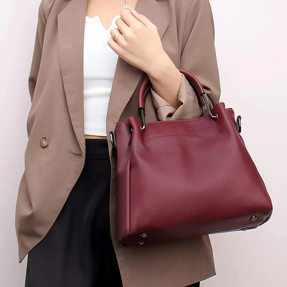 Women Purse and Handbag Soft Leather Shoulder Bag Ladies Work Top Handle Satchel