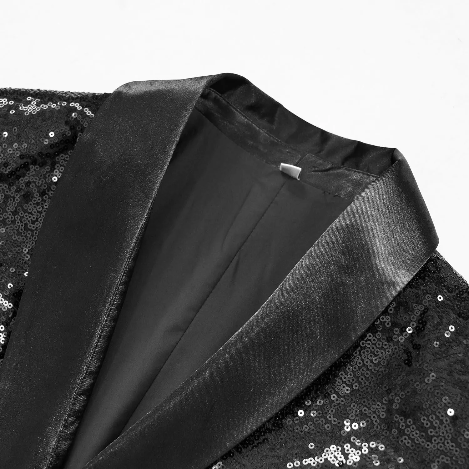 Women Sequin Jacket Long Sleeved Slim Blazer with Pocket