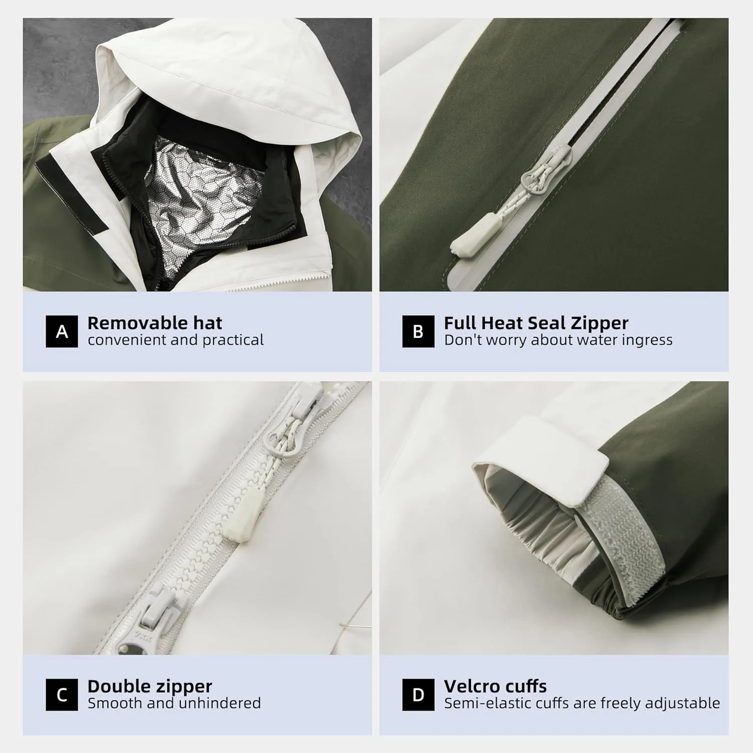 Women's 3-in-1 Waterproof Winter Jacket With Removable Inner Liner and Hooded Warm Jacket For Women