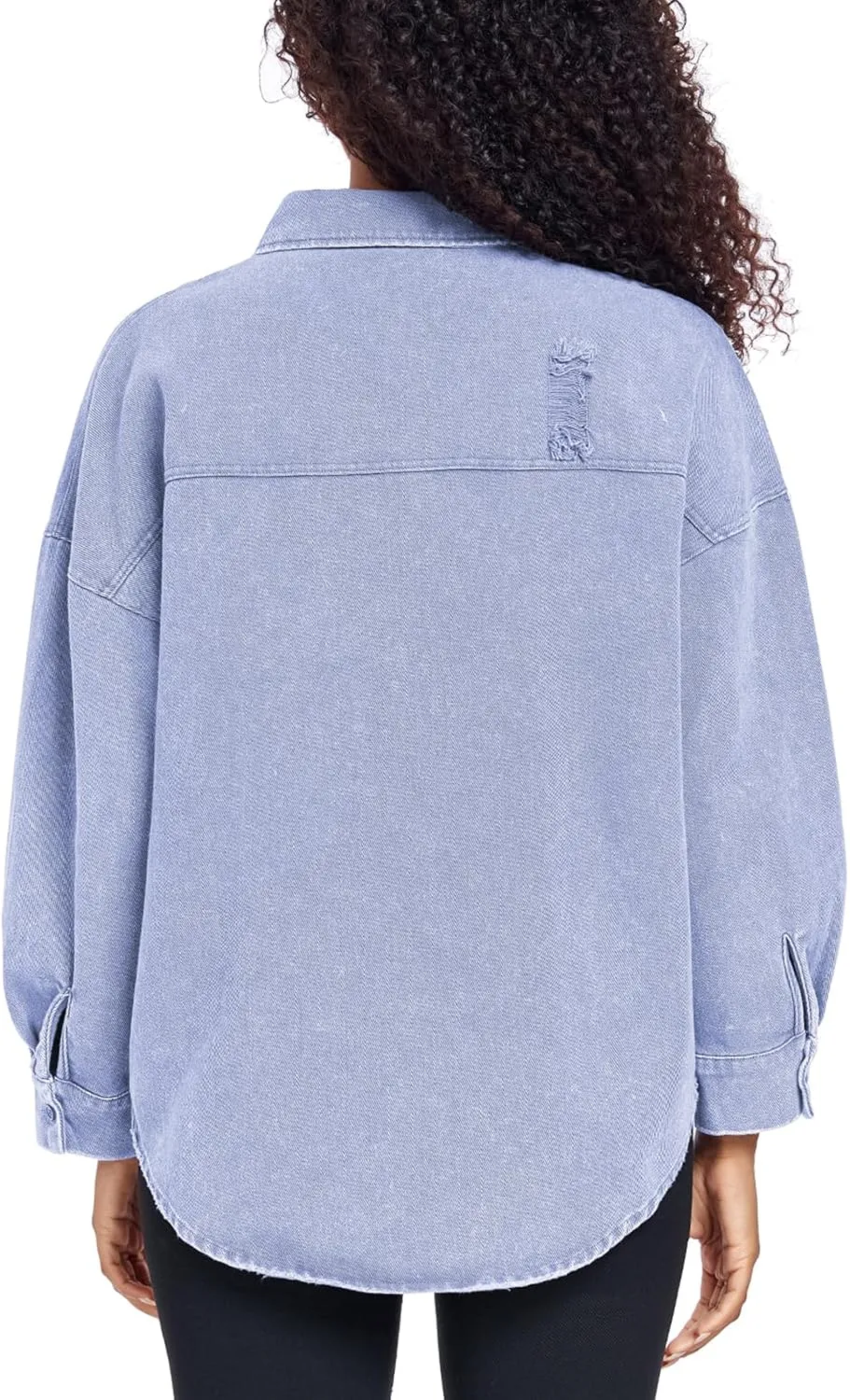 Womens Denim Jacket Oversized Button Down Jean Jacket Boyfriend Ripped Washed Jean Jackets Coat with Pockets