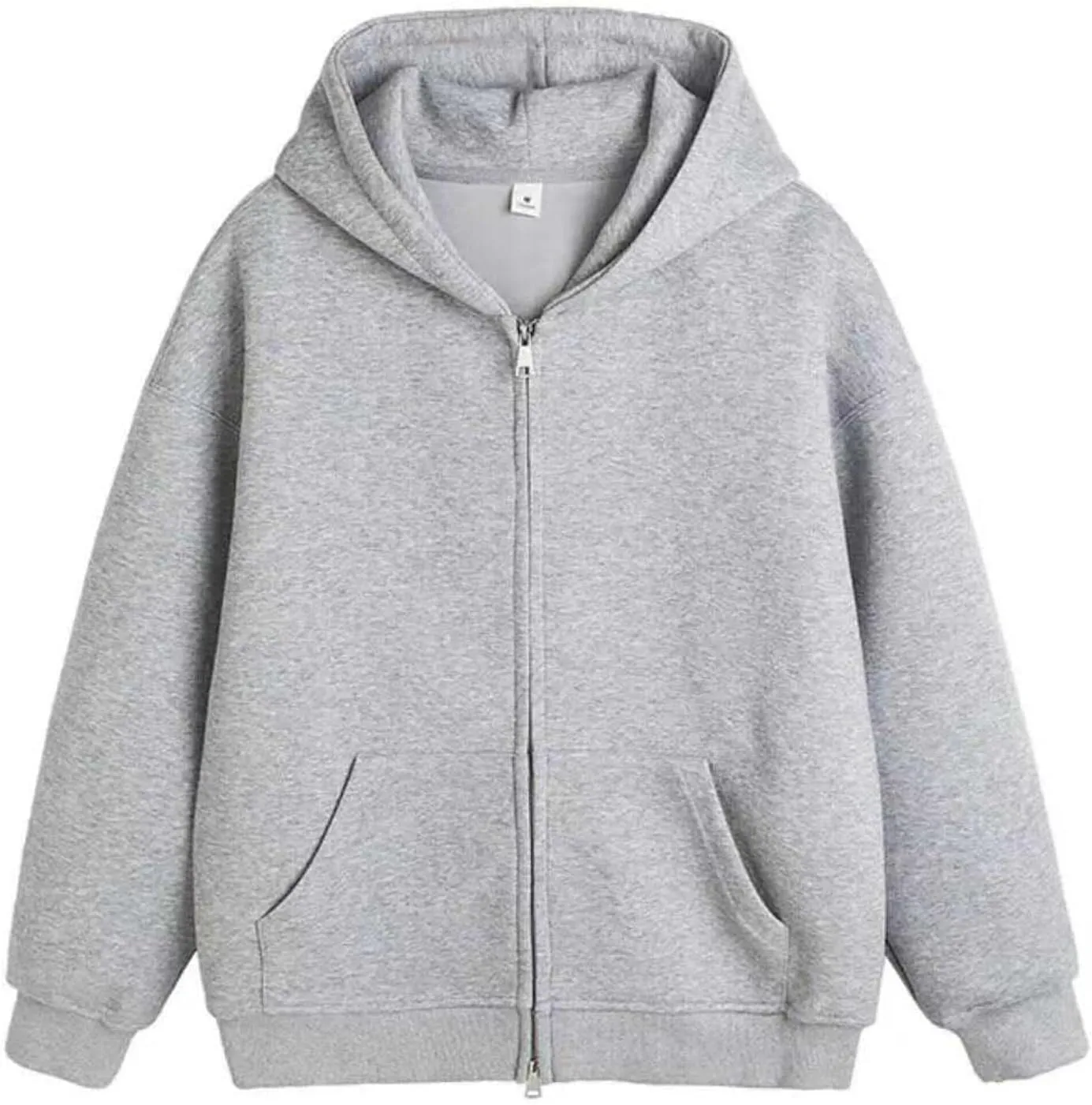 Womens Double Zip Up Hoodie Oversized Vintage Hoodied Heavyweight Fleece Sweatshirt Full Zip Cotton Hooded