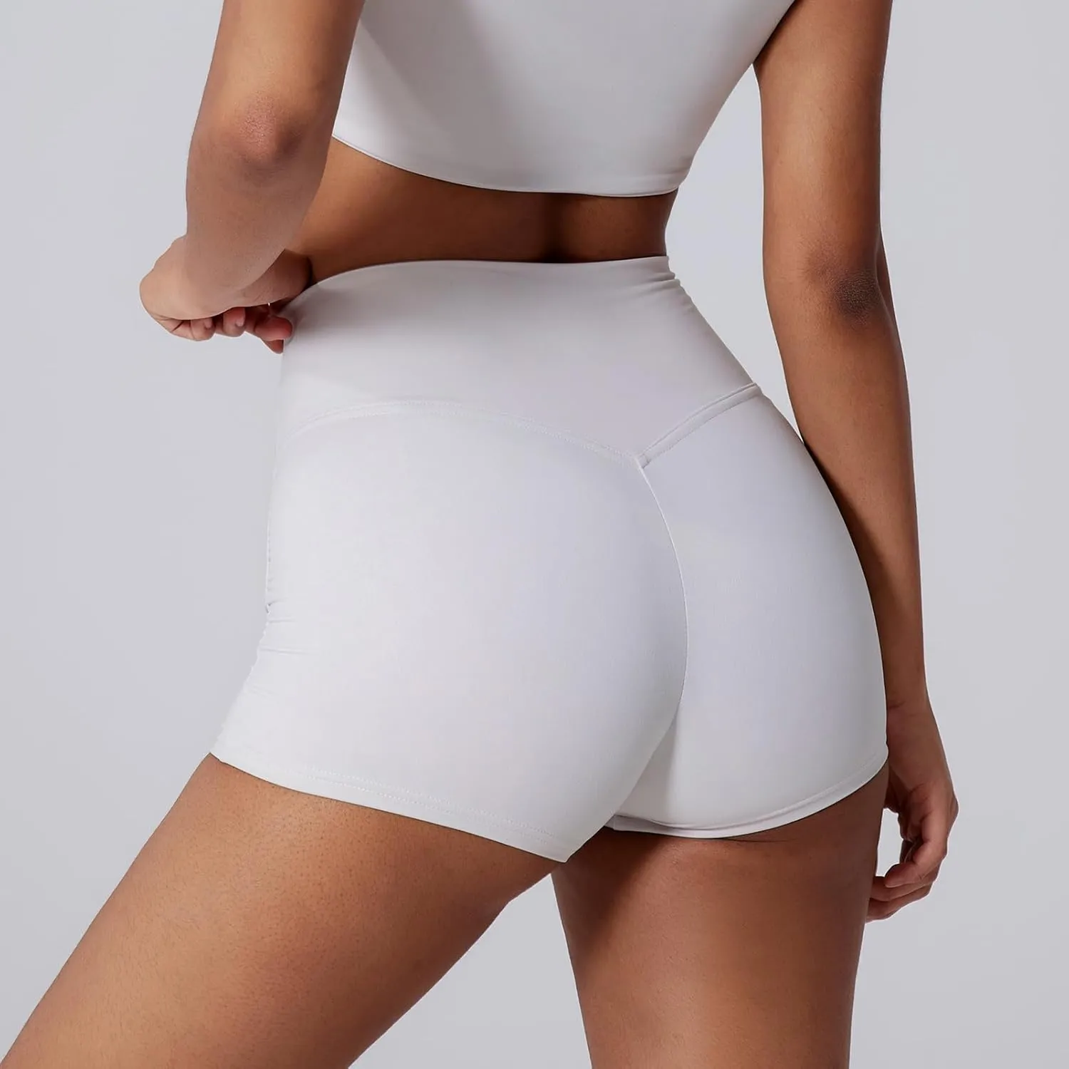 Women's High Waist Yoga Booty Shorts Workout Wrinkled Dance Hot Pants Butt Lifting Jogger Shorts Rave Outfits