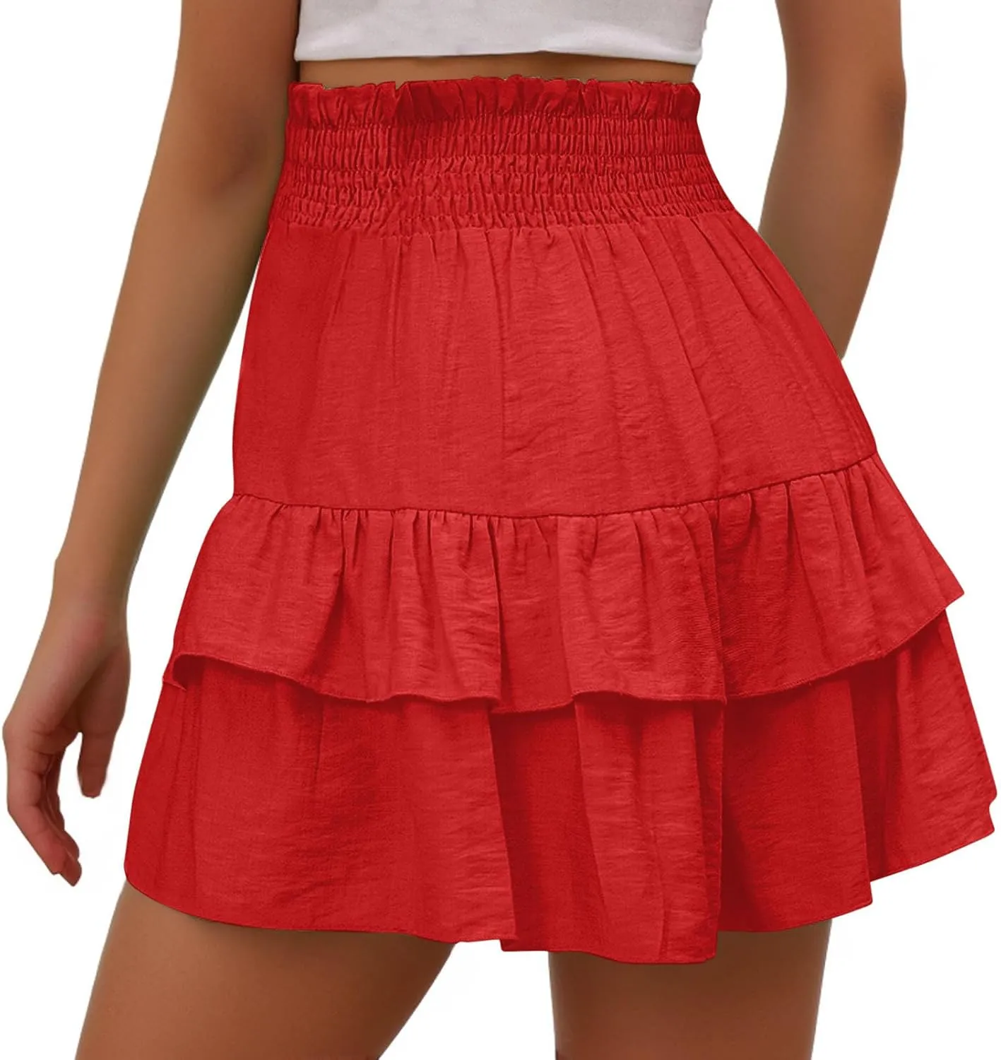 Womens High Waisted Ruffle Shorts Flowy Workout Running Tennis Skorts Baggy Summer Casual Cute Beach Short Pants 2025