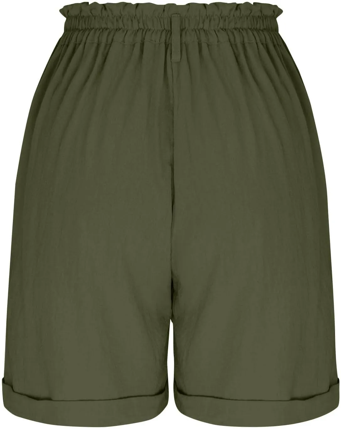 Women's High Waisted Shorts with Pockets Casual Button Loose Fit Pants 2025 Trendy Elastic Waist Beach Lounge Bottoms