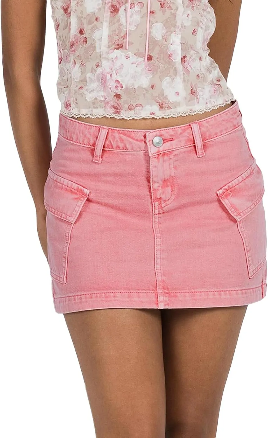 Womens Jean Skirt Stretchy Low Waisted Short Denim Pencil Skirt Summer Going Out Mini Skirts with Pockets Streetwear
