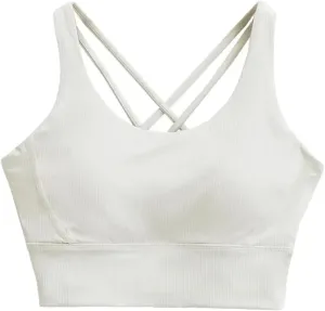 Women's Round Neck Sleeveless Tank Top Built-in Chest Pad Ribbed Casual Camisole