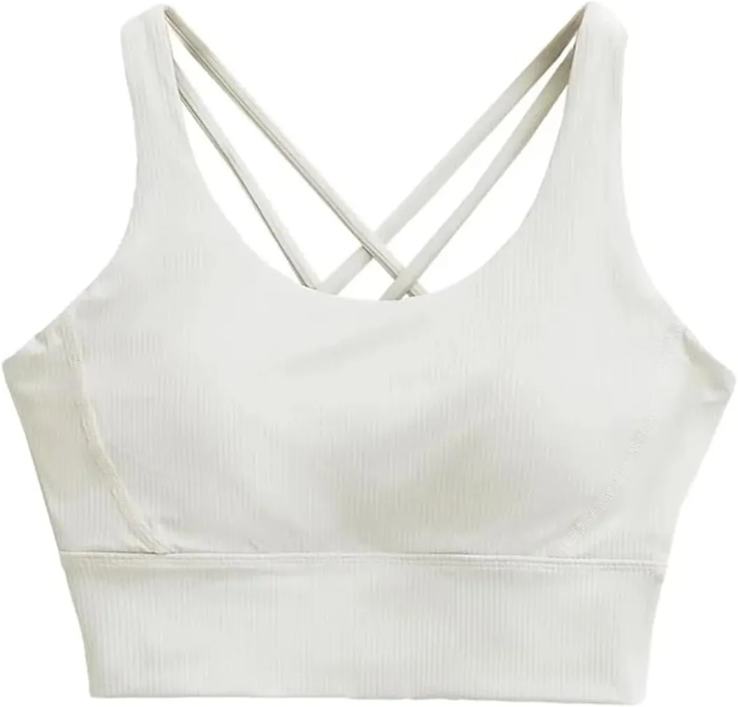 Women's Round Neck Sleeveless Tank Top Built-in Chest Pad Ribbed Casual Camisole
