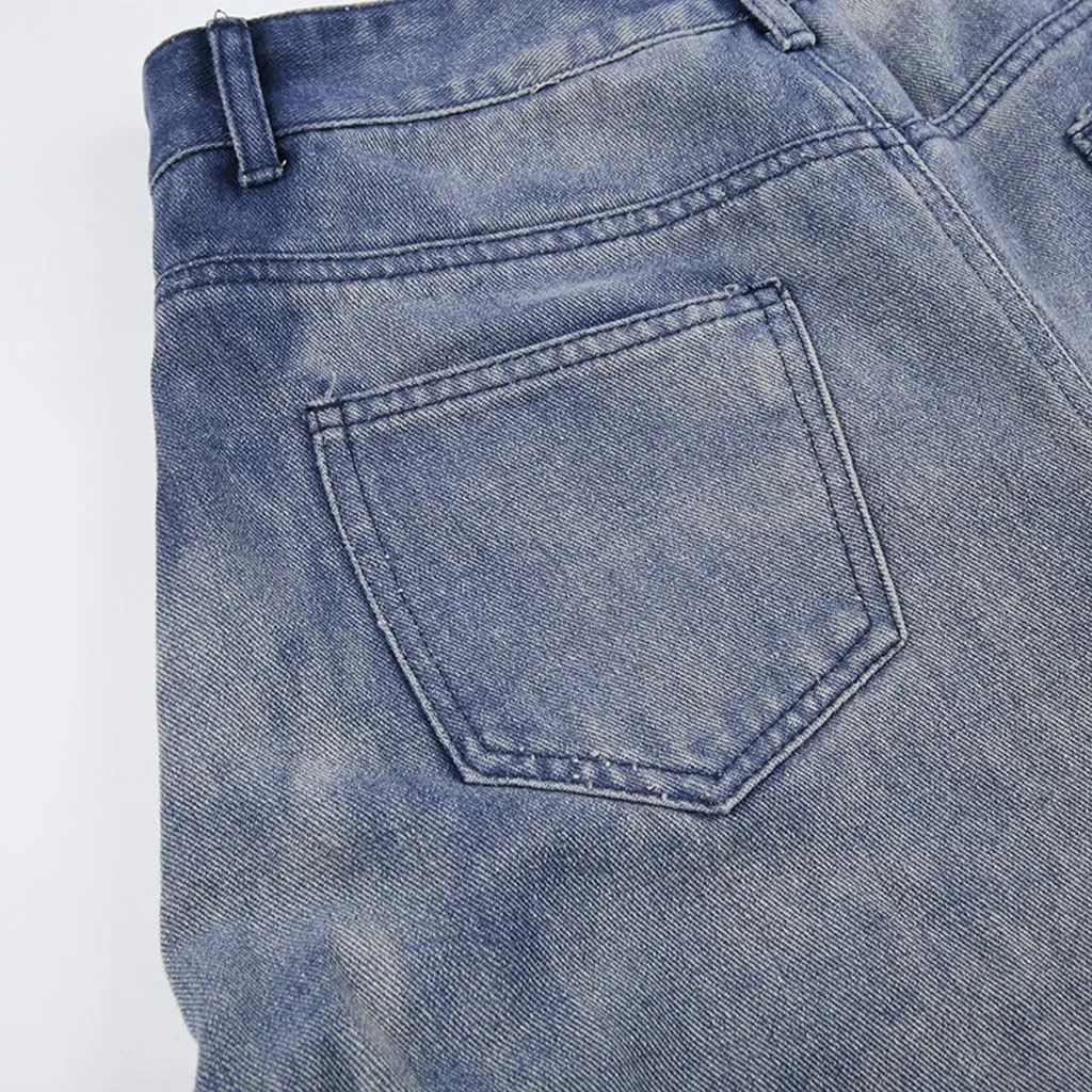 Women's Sexy Split Thigh High Waist Denim Long Skirt Casual Summer A-Line Midi Skirts with Pocket