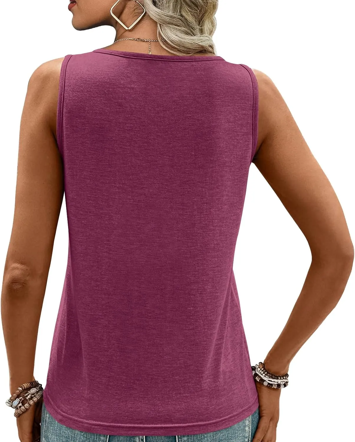 Womens Tank Tops Summer Tank Tops for 2025 Cut Out Ring Keyhole Neck Sleeveless Fashion Cute Tee Shirts Clothes