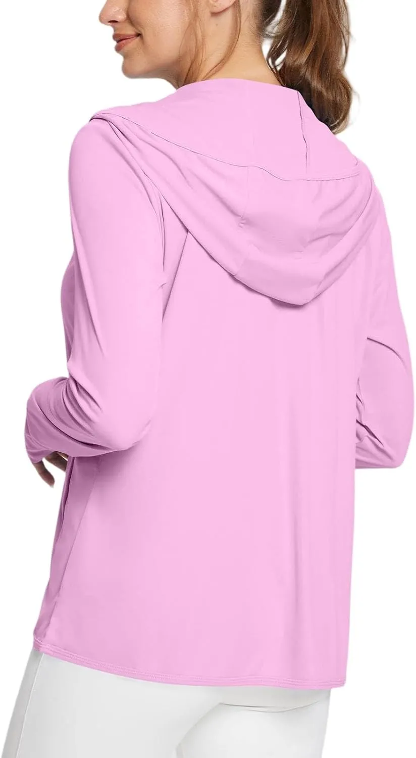 Women's UPF Sun Protection Shirts SPF Jacket UV Zip Up Hoodie Long Sleeve Summer Ice Silk Outdoor with Pockets, XS-2XL