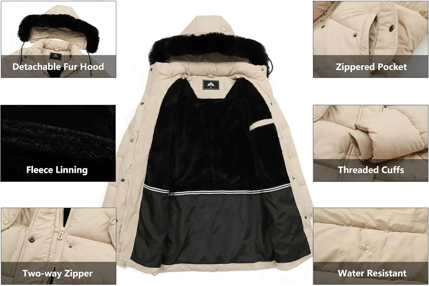 Women's Warm Winter Coat Waterproof Long Puffer Jacket Thickened Down Jacket