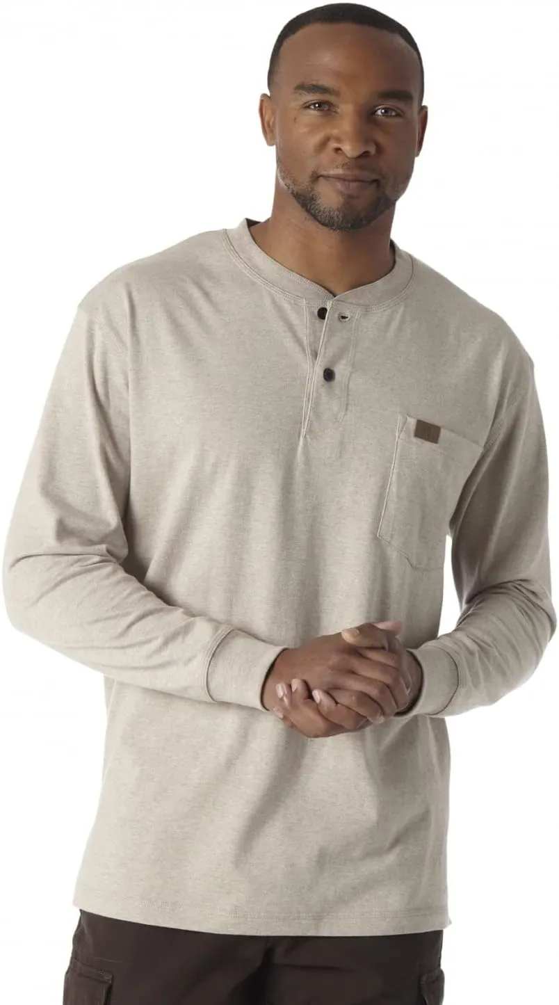 Wrangler Men's Long Sleeve Solid Henley Shirt