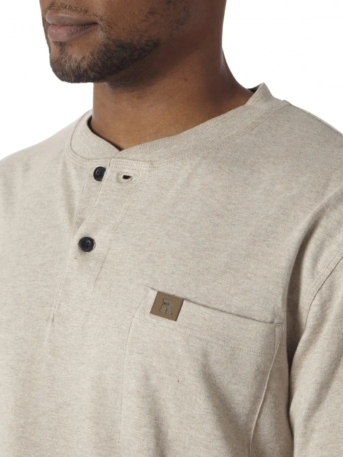 Wrangler Men's Long Sleeve Solid Henley Shirt