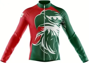 YIBIMOTTO Mens Cycling Jersey Printed Long Sleeve Full Zip Quick Dry Running T-shirt 3 Rear Pockets Biking Shirt