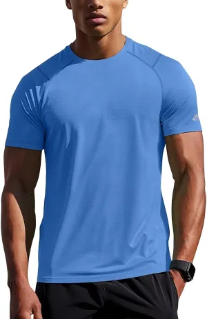 Zengjo Mens Athletic Shirts Short Sleeve Quick Dry Gym Workout Running Exercise T-Shirt Moisture Wikcing Sports Tee Top