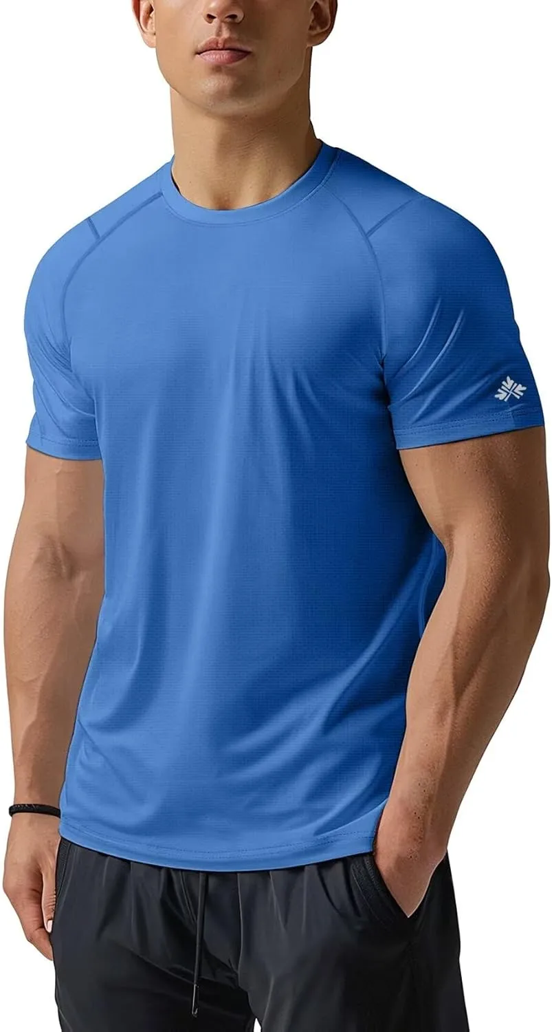 Zengjo Mens Athletic Shirts Short Sleeve Quick Dry Gym Workout Running Exercise T-Shirt Moisture Wikcing Sports Tee Top