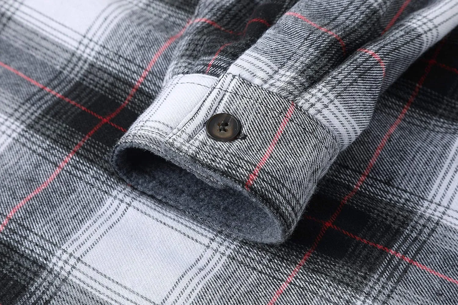 ZENTHACE Women's Thermal Fleece Lined Plaid Button Down Flannel Shirt Jacket