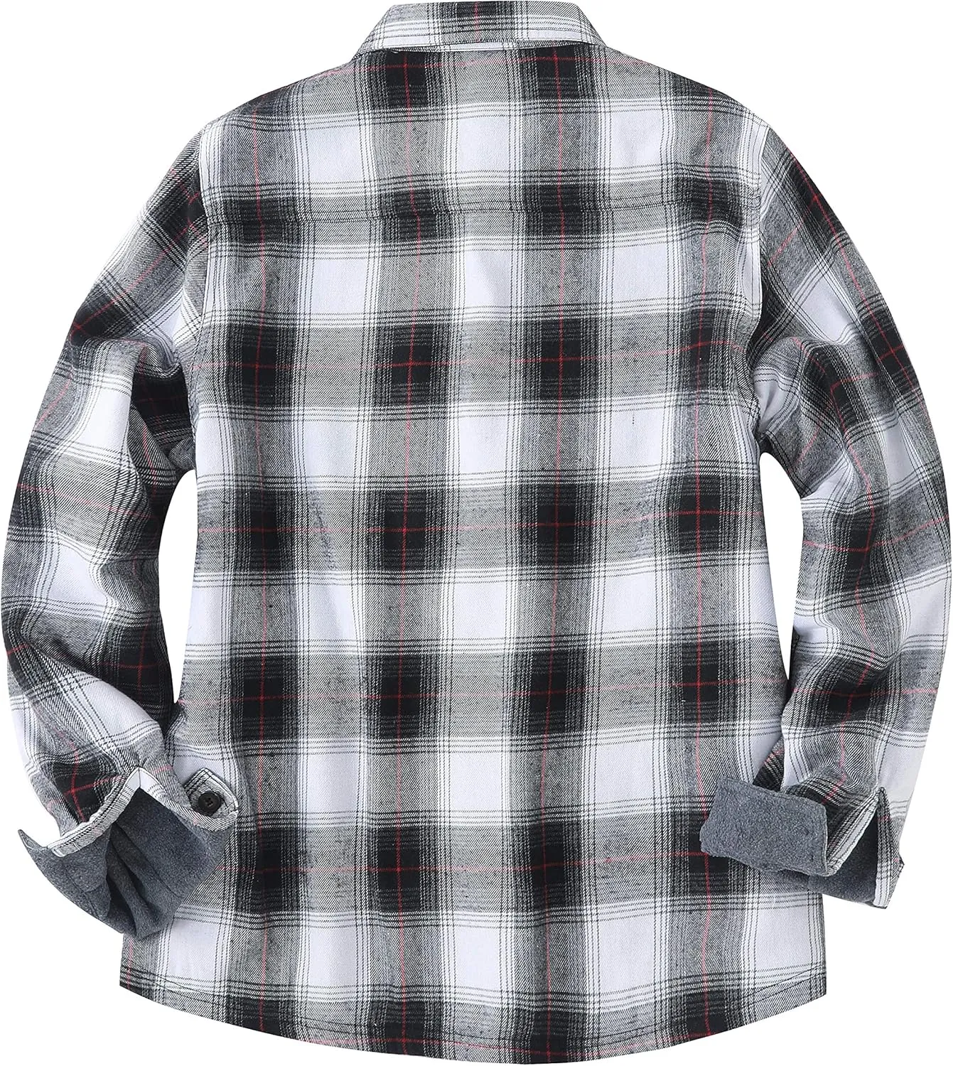 ZENTHACE Women's Thermal Fleece Lined Plaid Button Down Flannel Shirt Jacket