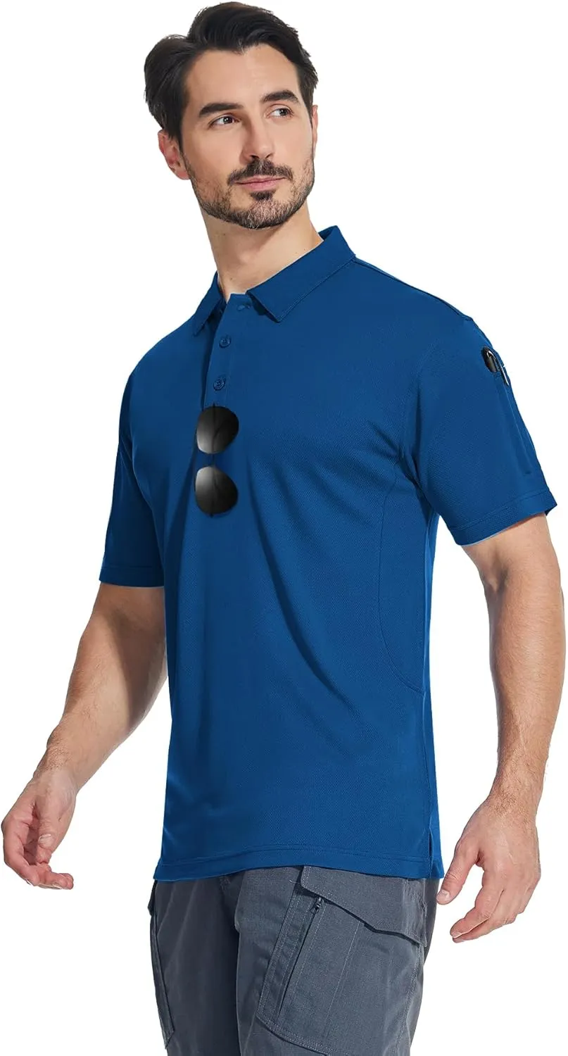 ZITY 4 Pack Men's Polo Shirt Short Sleeve Athletic Performance Tactical Shirts for Men Outdoor Sport Work T-Shirt
