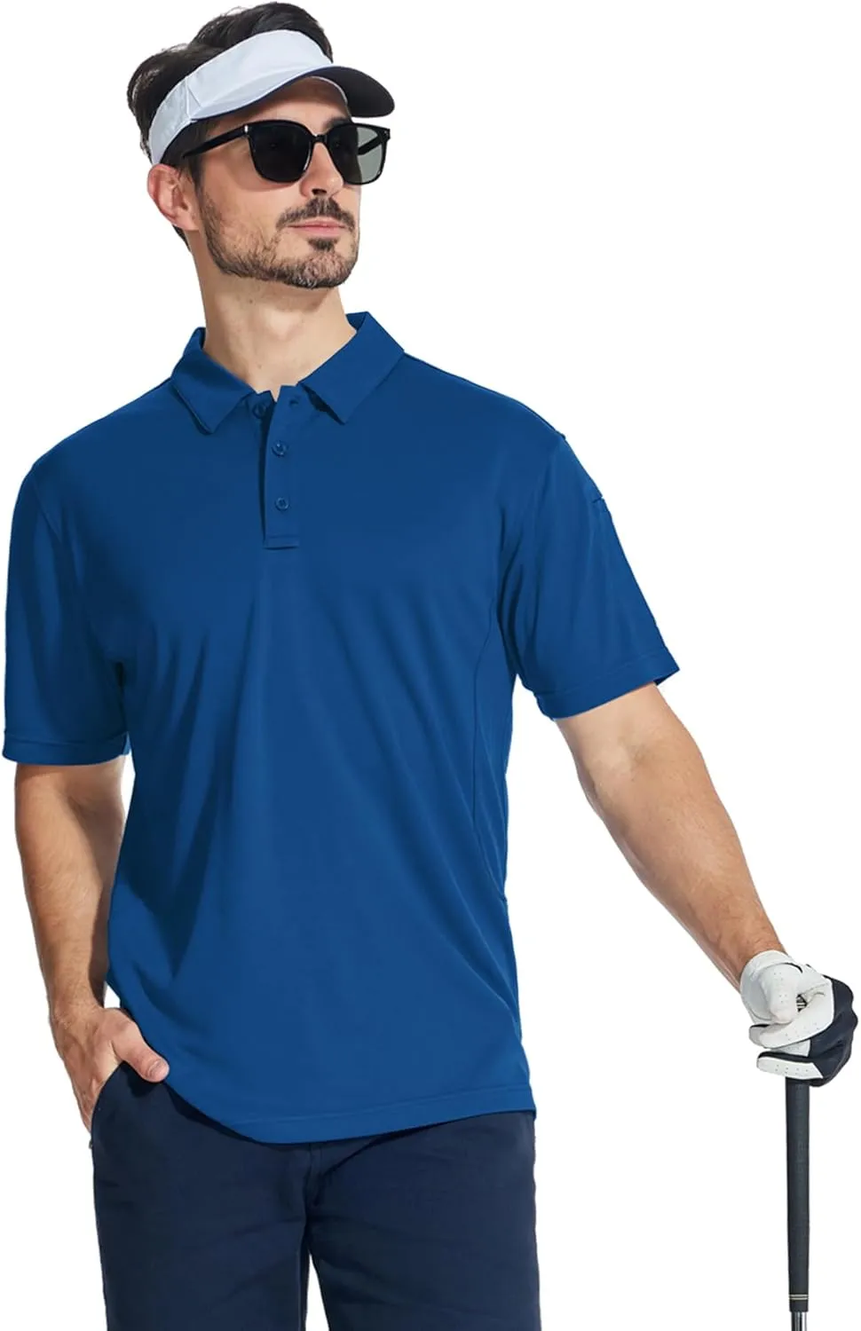 ZITY 4 Pack Men's Polo Shirt Short Sleeve Athletic Performance Tactical Shirts for Men Outdoor Sport Work T-Shirt